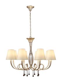 Paola Silver-Cream Ceiling Lights Mantra Multi Arm Fittings